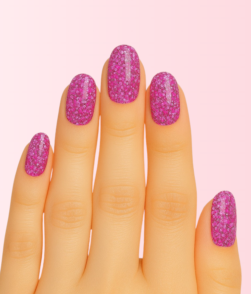 Rose floral pailleté